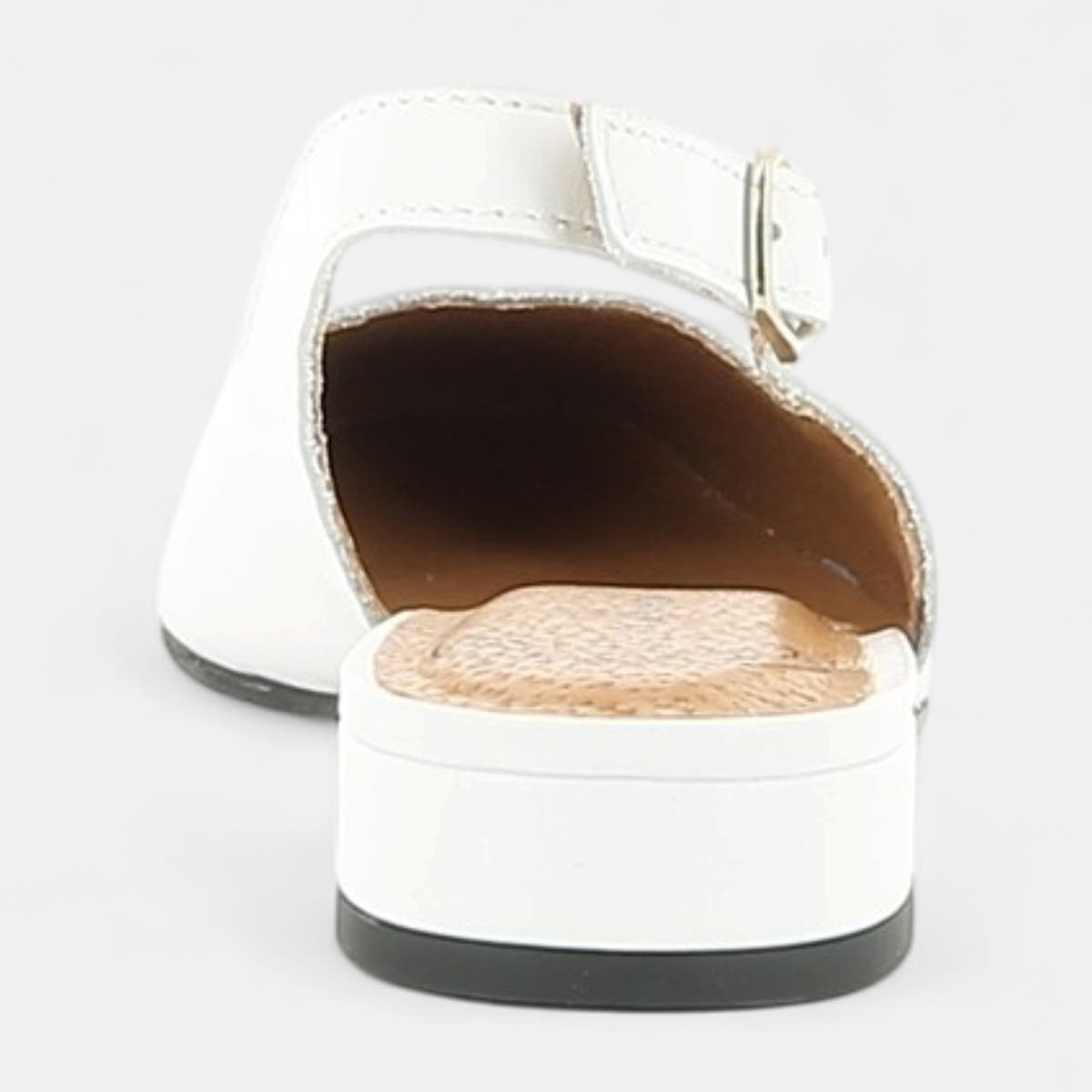 Escarpins avec bride arrière Femme en cuir blanc