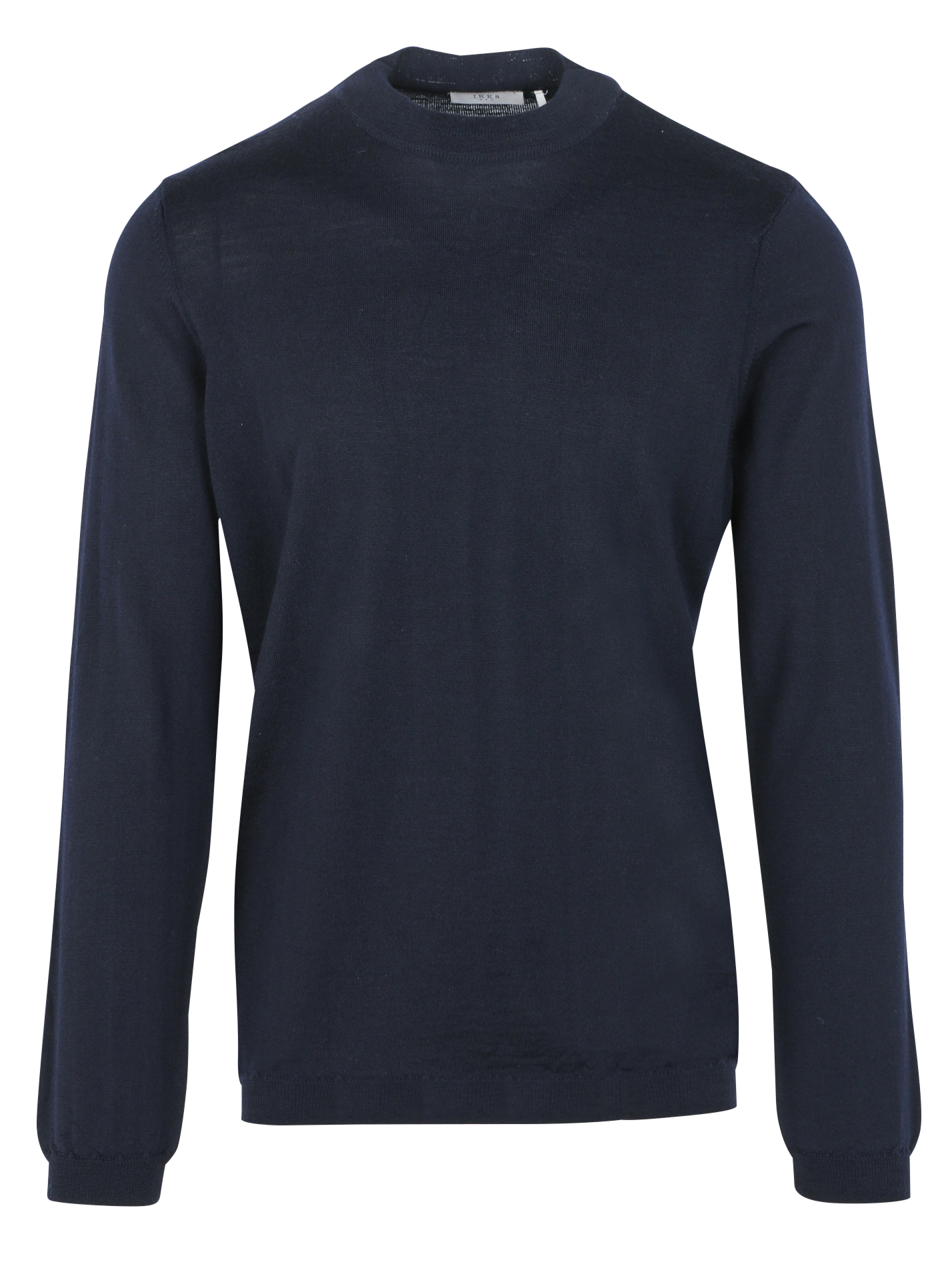 Pull col rond en laine| Bleu