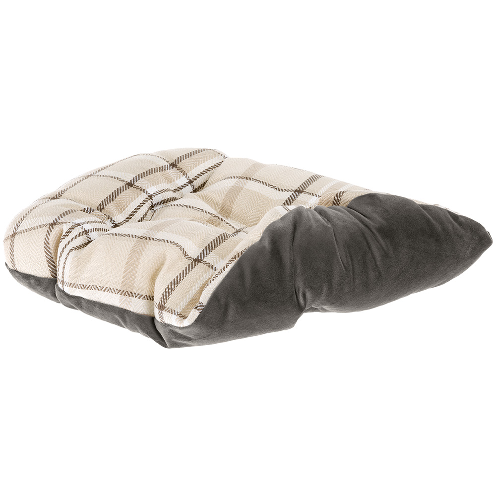 Ferplast couchage rembourré pour chats et chiens charles 60, divan avec coussin, sofa pour animaux, écossais, velours doux,
