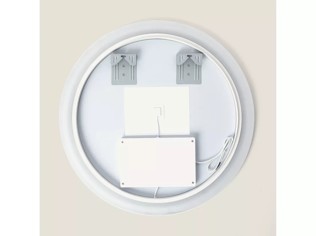 Miroir de Salle de Bain avec éclairage LED et Anti-buée Jizan Ø60 cm 4000K Blanc neutre