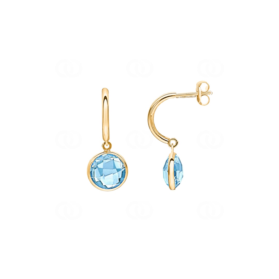 Ohrhänger 750/18 K Gelbgold mit Blautopas
