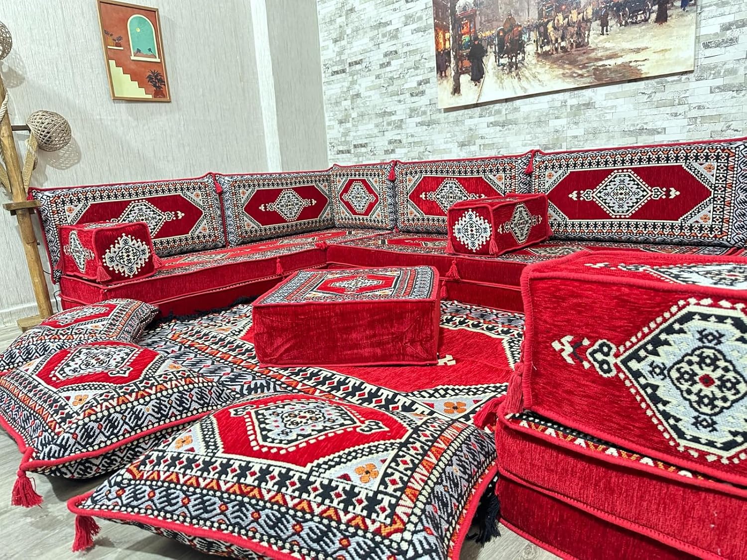 Arabische Ecke Majlis Sofa, Orientalische Sitzecke, Kelim, Sark Kösesi, Orientalisches Sofa, Arabisches Sitzkissen