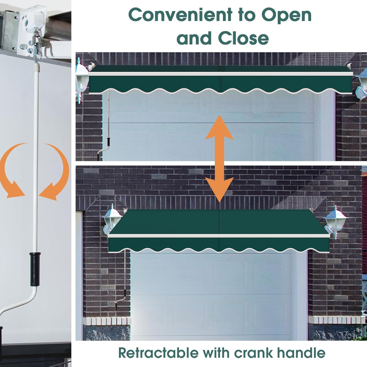COSTWAY Gelenkarmmarkise Markise, 300 x 250cm Terrassenmarkise mit Alu-Rahmen & Handkurbel, Sonnenmarkise 40-100° Winkel einstellbar, Sonnenschutz & Wasserdicht Balkonmarkise für Balkon, Terrasse