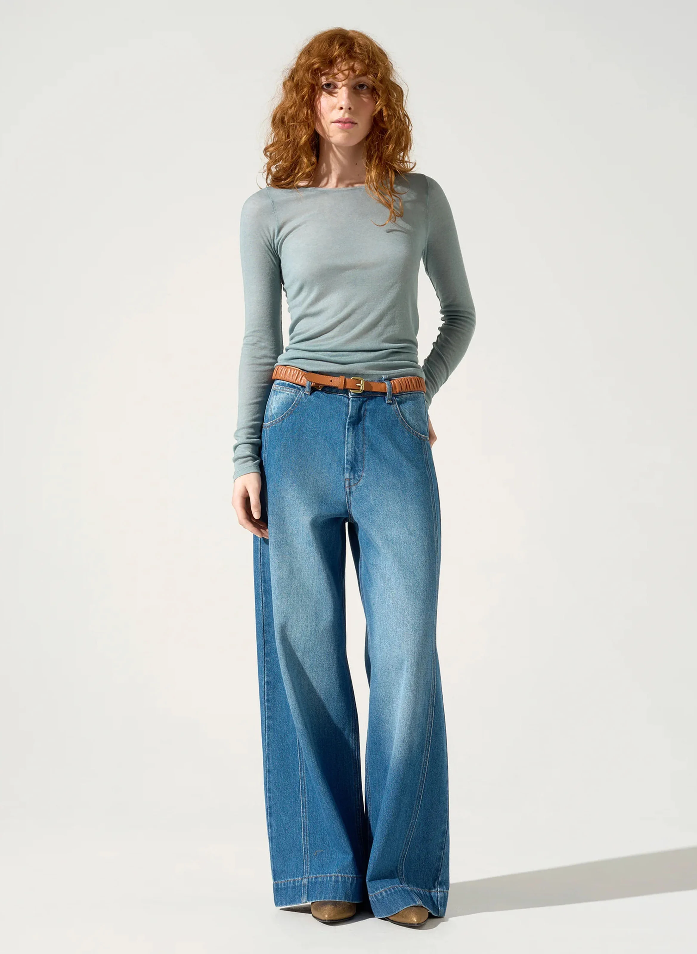 LIVIO - Tee-shirt col rond ajusté | Bleu