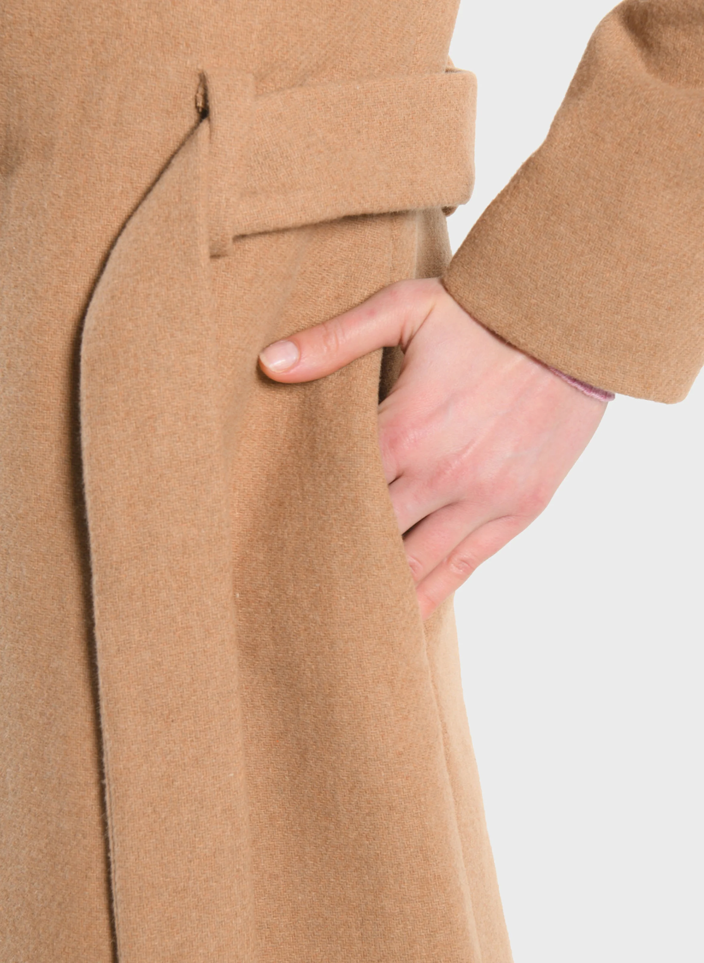 ASTRID - Manteau droit en laine mélangée | Beige