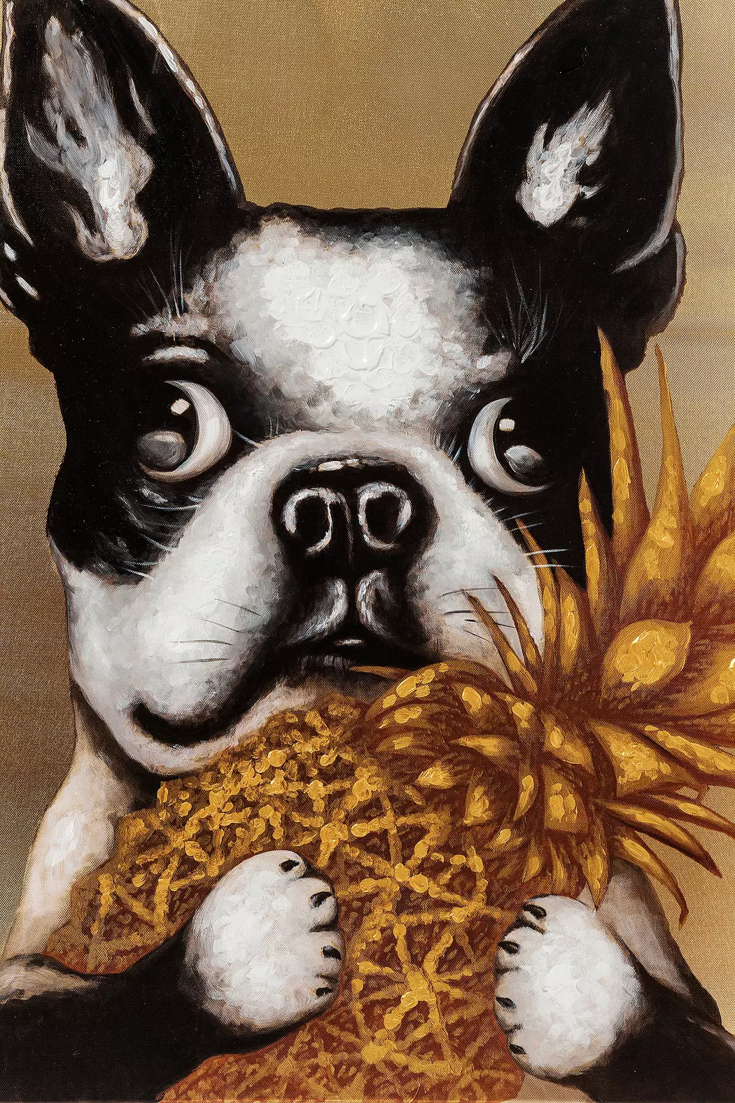 Wandbild 80 x 80 cm Touched Dog