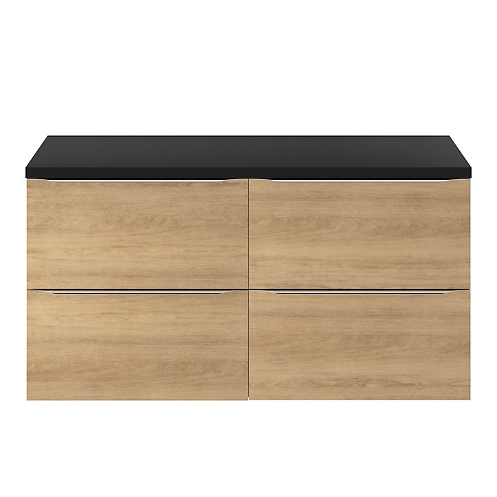 Plan de toilette L.120,5 x l.45,5 cm coloris noir mat, Cadelia, GoodHome