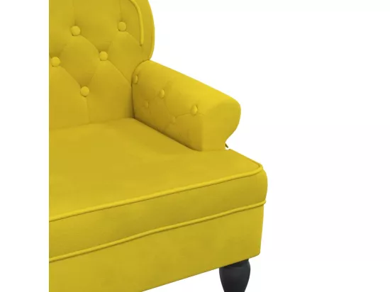 Banc avec dossier jaune 119,5x64,5x75 cm velours