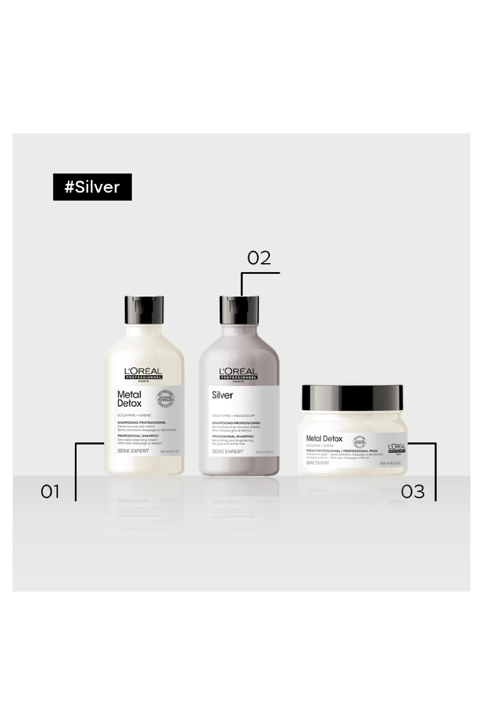 L'Oréal Professionnel Shampoing pour cheveux gris et blancs Silver-300.0 ml