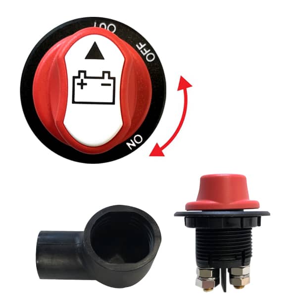 Coupe batterie 12V à câble 100A avec clef avec cache-câbles