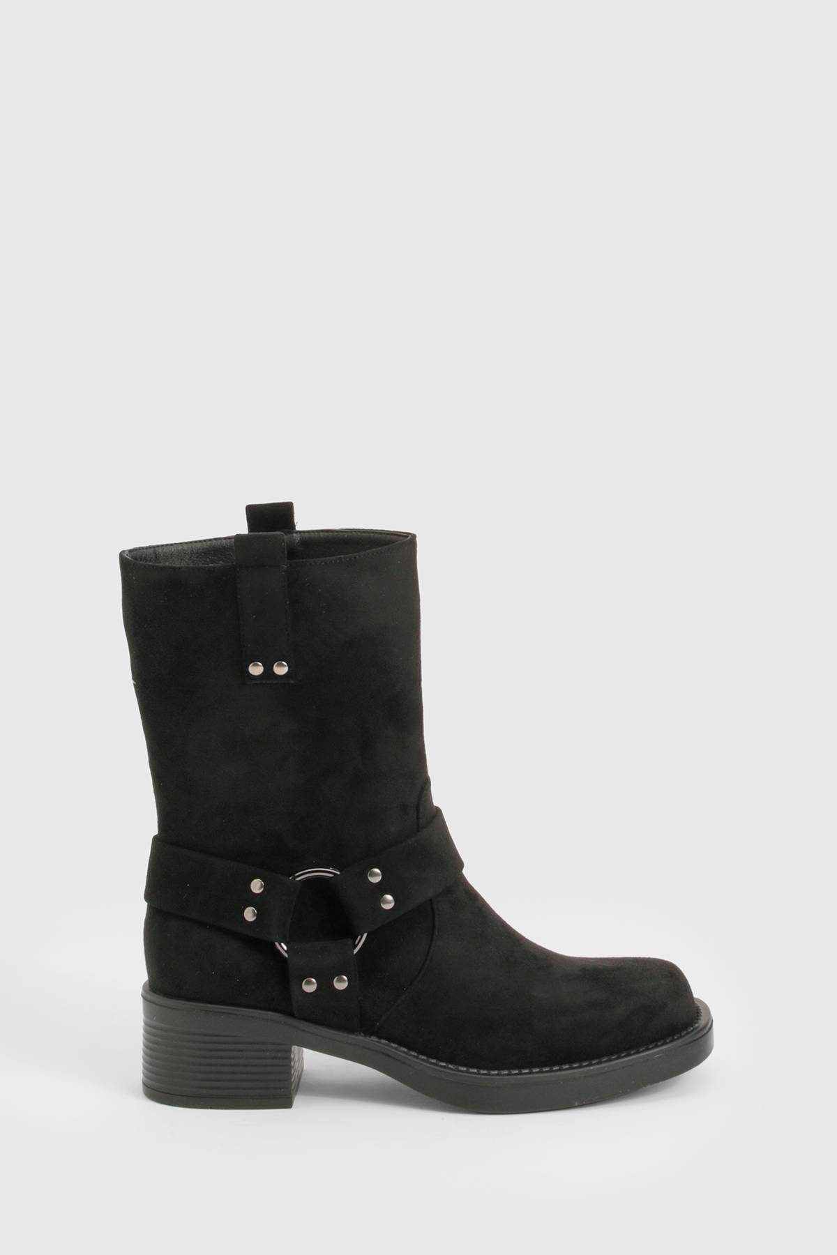 boohoo Bottines Biker en Synthétique avec Détail Harnais