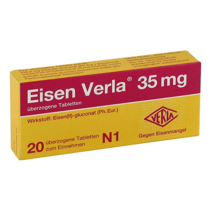 Eisen Verla® 35 mg überzogene Tabletten, 20 St