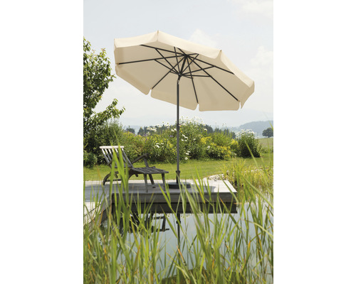 Schneider Orlando parasol Ø 270 H 250 cm, polyester 180 g/m², naturel