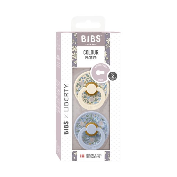 BiBs X Liberty Eloise Fopspeen - 6-18 Mnd - 2 Stuks - Dusty Blue Mix