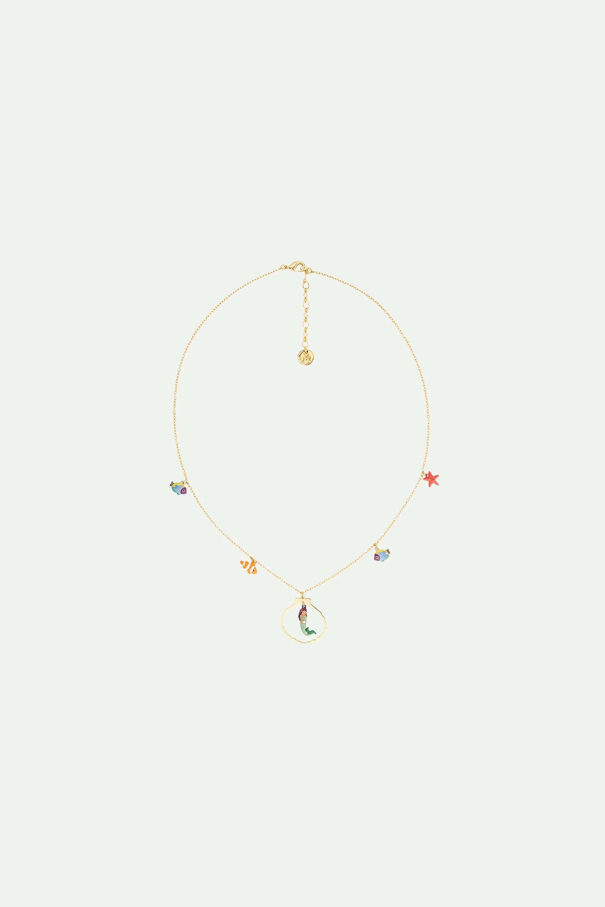Collier charm's sirène et poissons | Multicolore