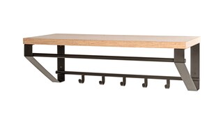 Wandgarderobe PARMA13 Eiche-Dekor/schwarz 70 x 30 cm