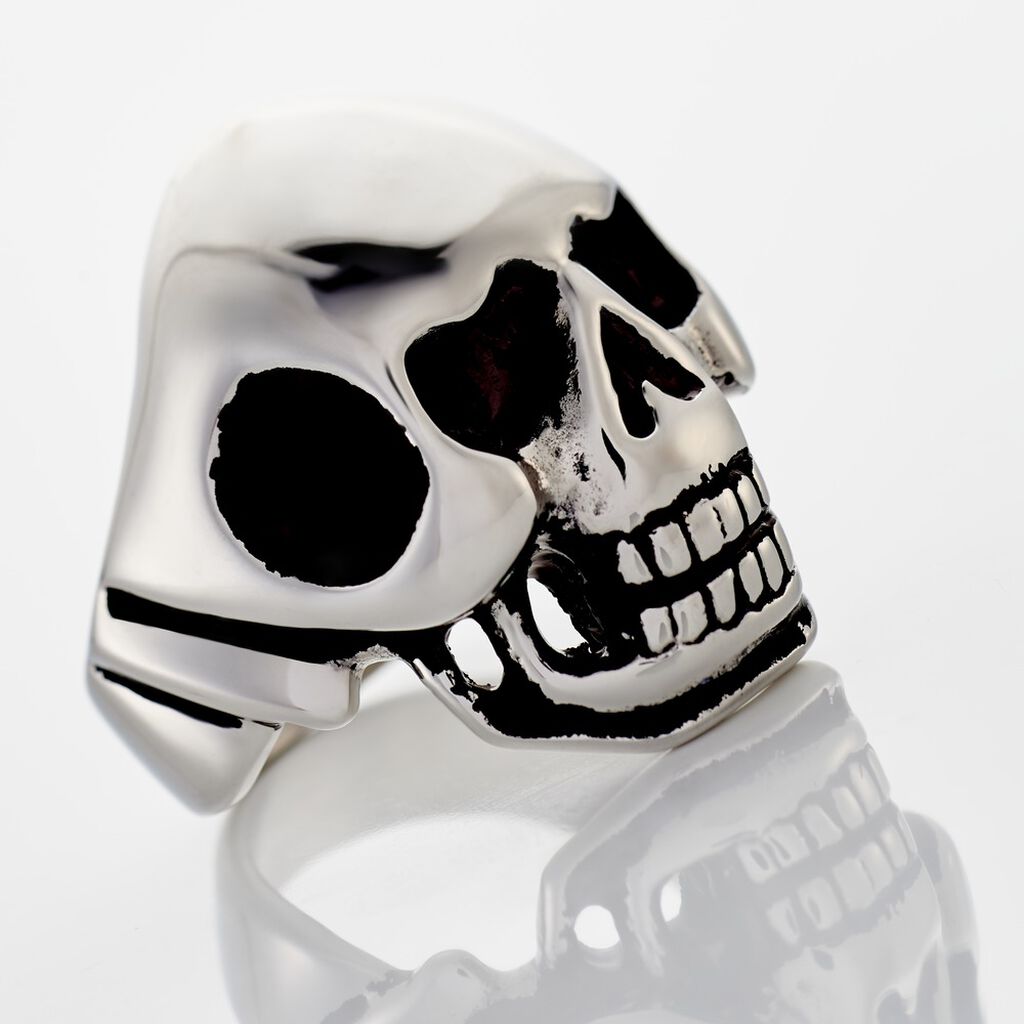 Bague Acier Blanc Et Noir Valentik