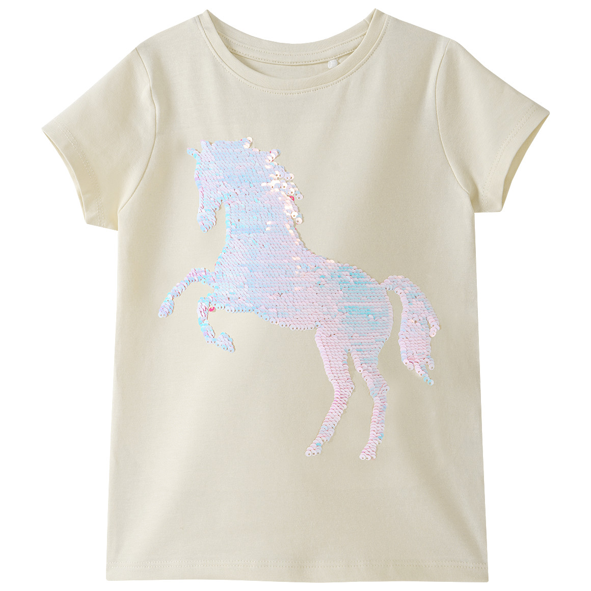 Topolino Mädchen T-Shirt mit Wendepailletten creme