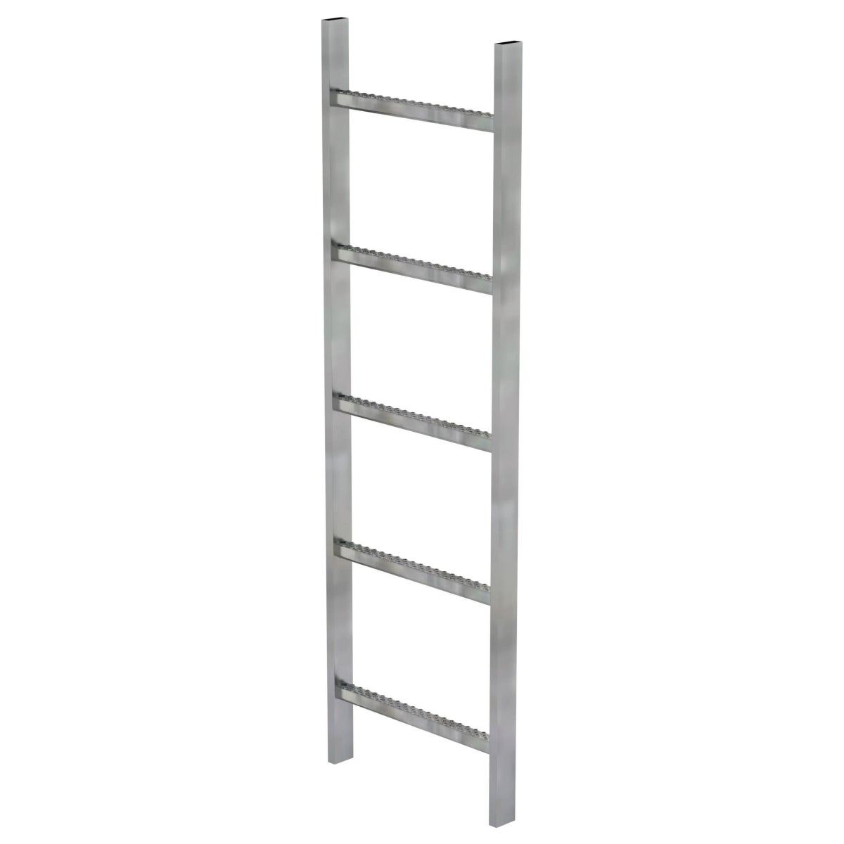 MUNK schachtladder, gegalvaniseerd staal, 400 mm breed, 5 sporten, 1,40 m lang