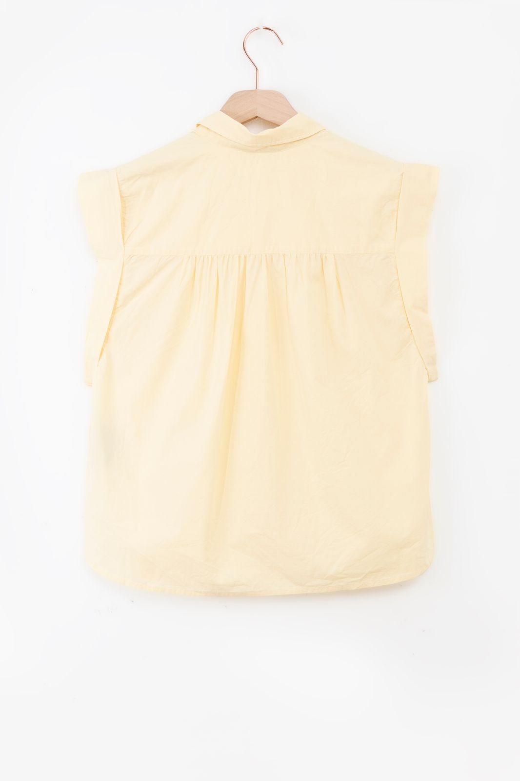 Gele mouwloze blouse