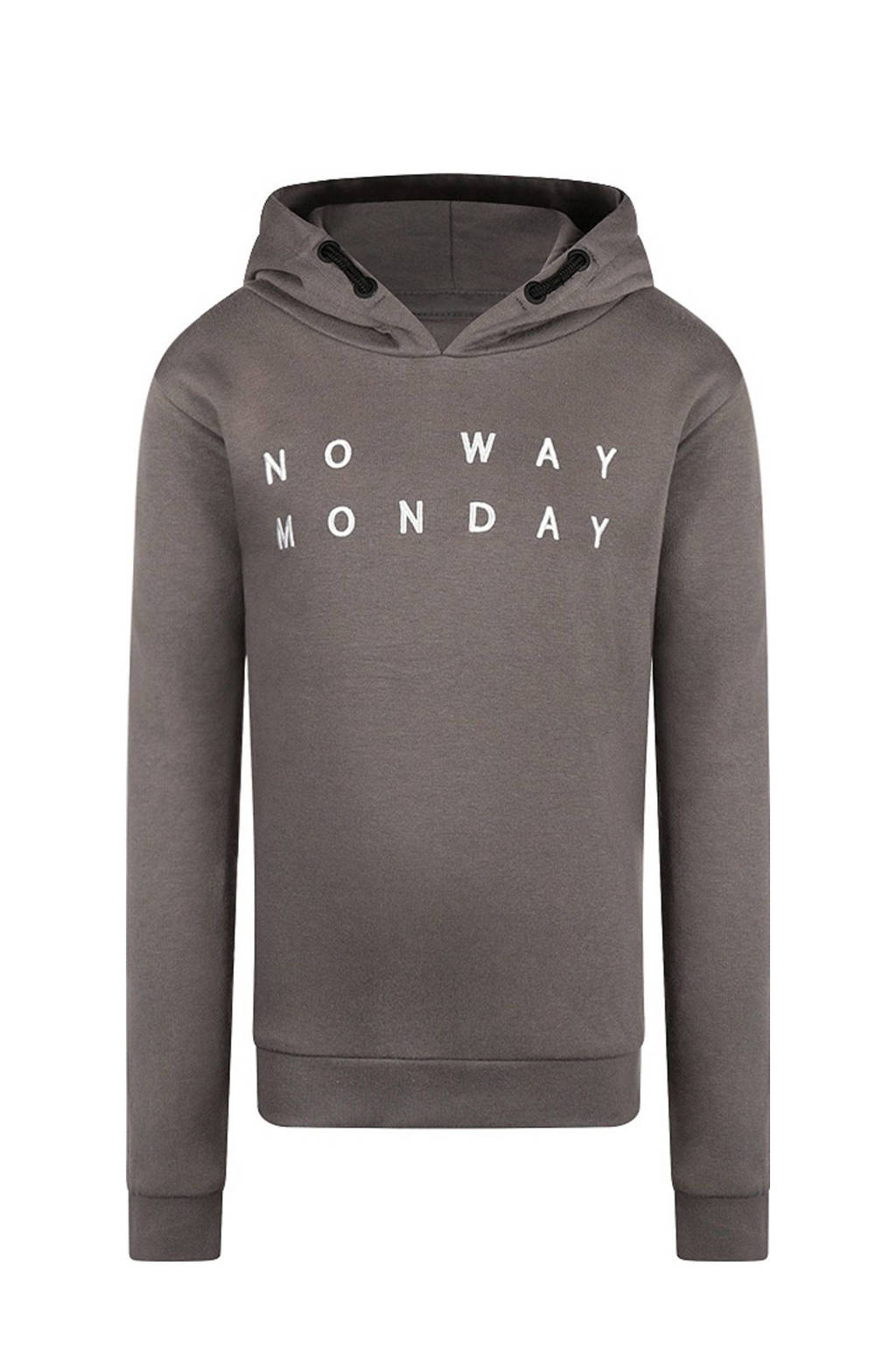 No Way Monday hoodie met logo grijs