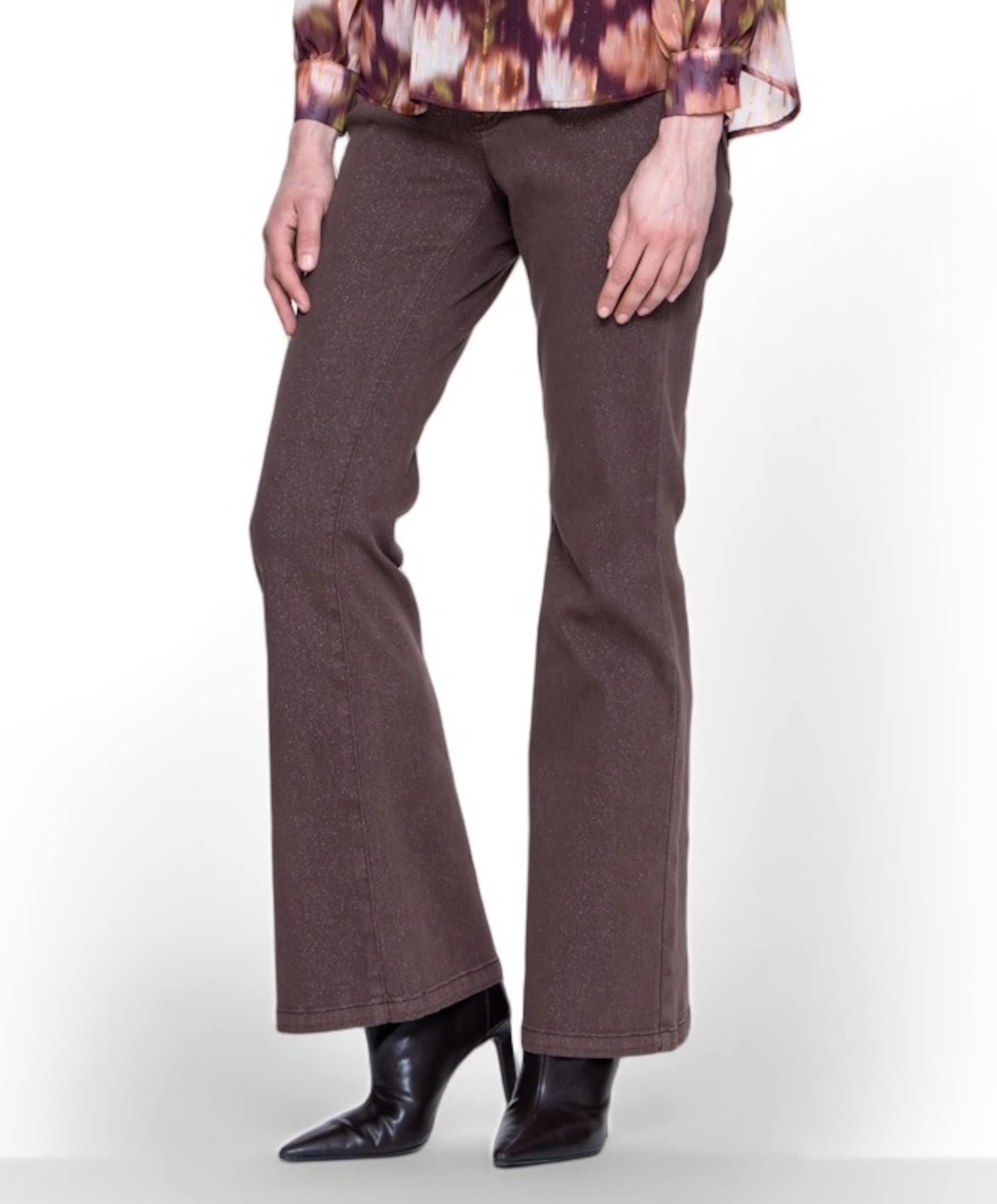 Geisha Flair lurex dames jeans bruin