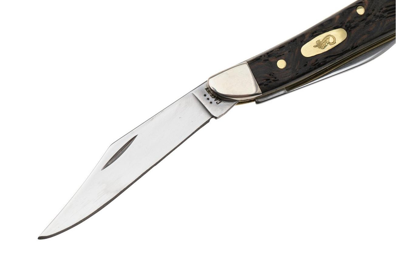 Case Peanut 14005 Smooth Black Curly Oak Wood 7220 SS, zakmes