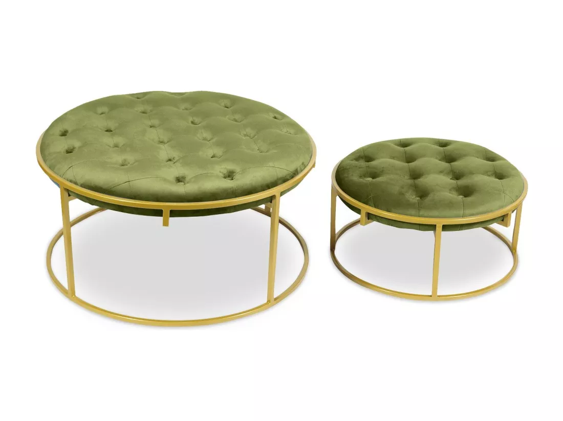 Lot de 2 Poufs Design en Velours 