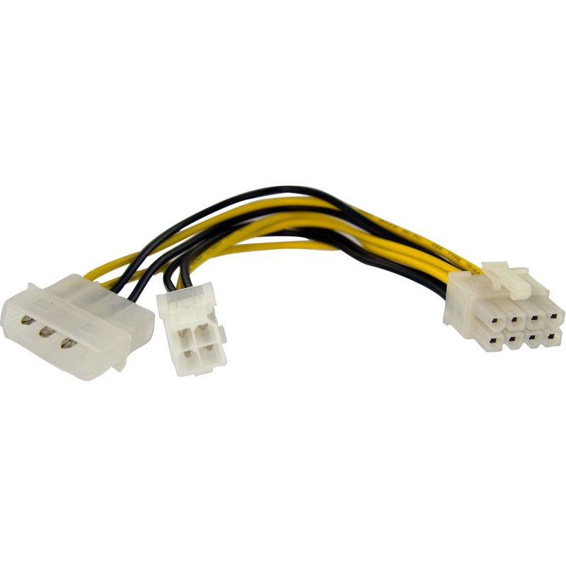 StarTech.com Adaptateur d’alimentation EPS 15 cm 4 broches vers 8 broches avec LP4 - F/M