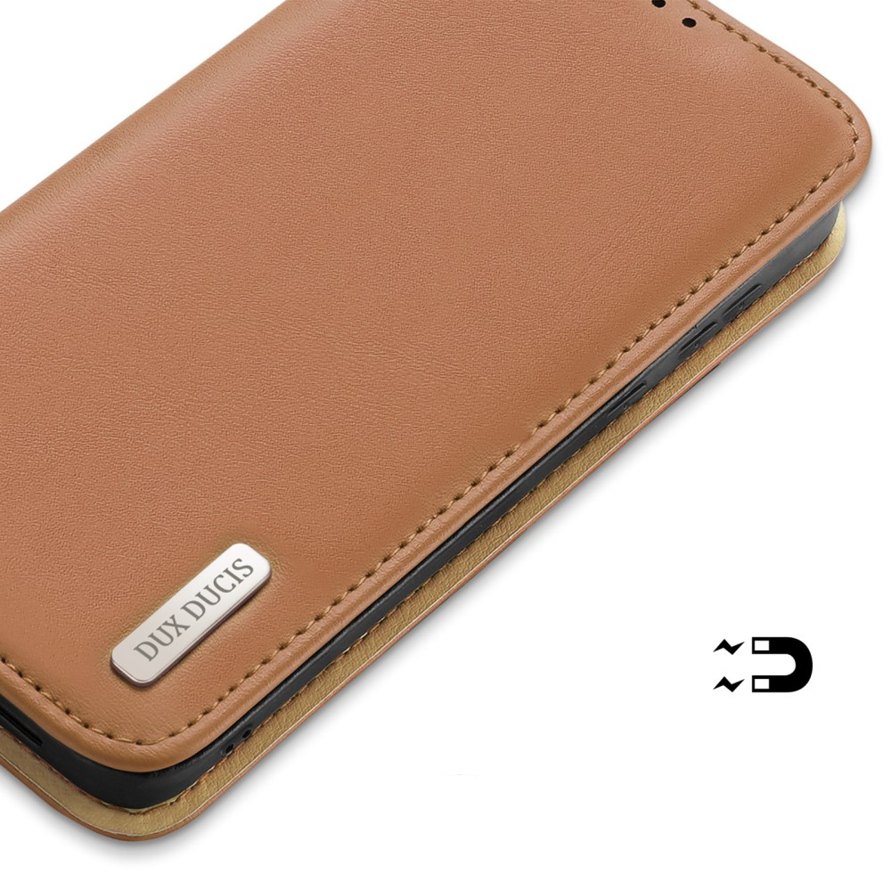 Samsung Galaxy S24 Flip Wallet Cover Echtleder Tasche (RFID Schutz) - Braun