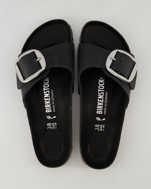 Birkenstock Madrid Big Buckle Pantoletten in Schwarz