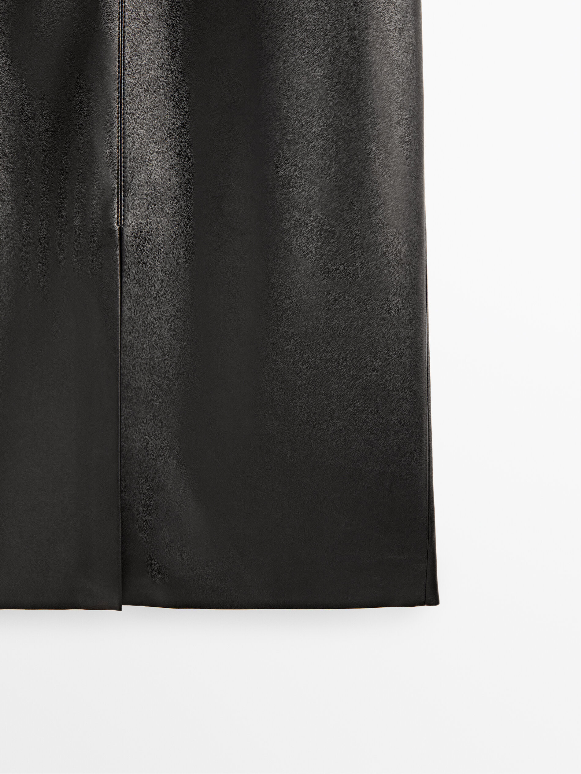 Falda piel napa hebilla - PRETO