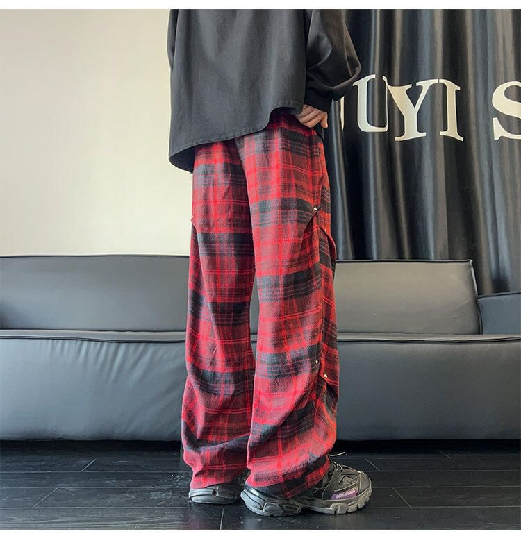 Bay Go Mall - Geruite broek met trekkoord en rechte pijpen