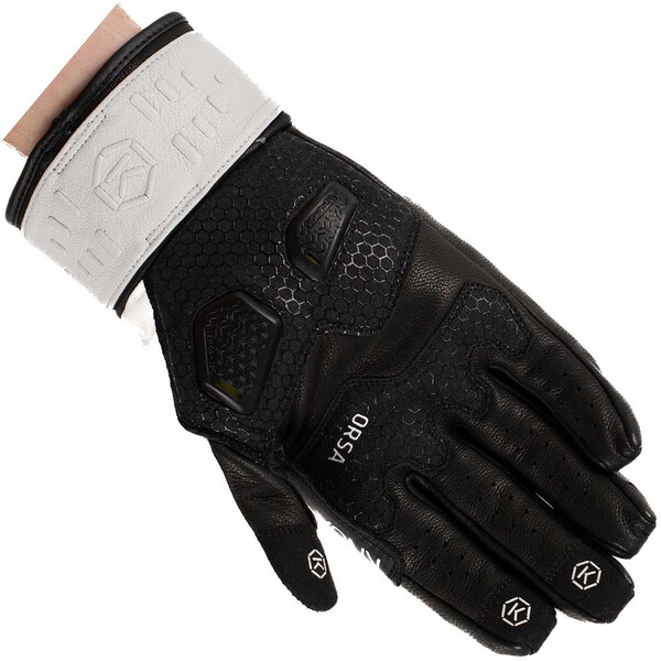 knox - Gants Orsa MK3 Cuir Noir / Blanc