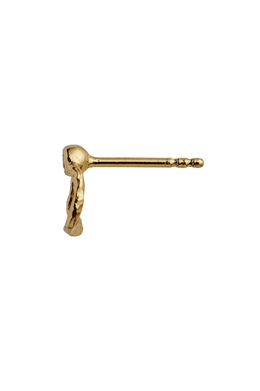 Stine A Petit Wavy Circle Earring With Stone Goldenen