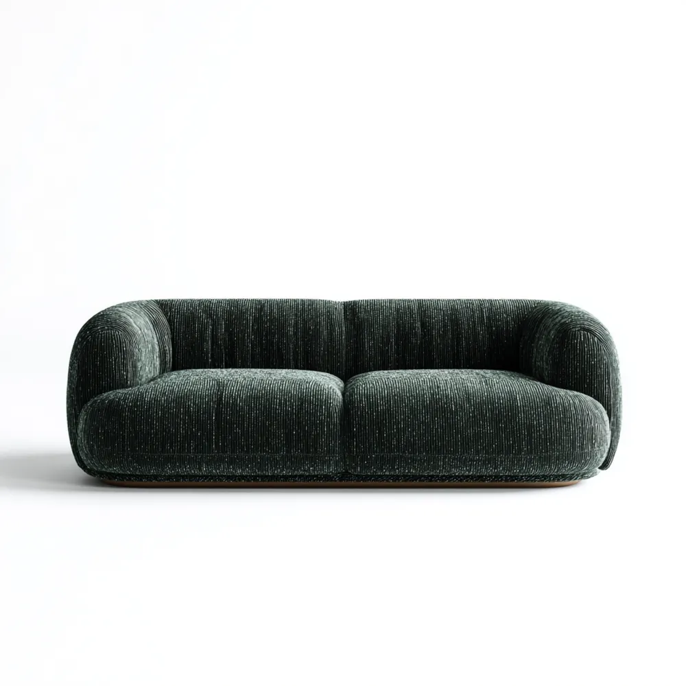 2-Sitzer-Sofa Samt 200x90x75 cm – Dunkelgrün – Modernes Design