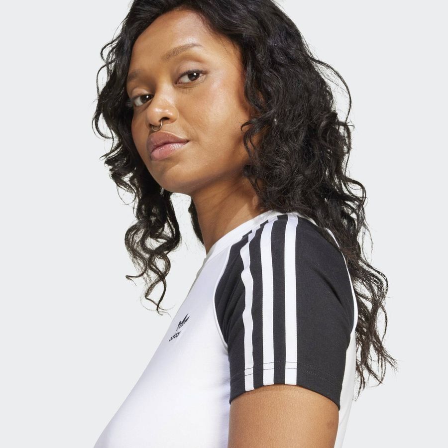 Adidas Original T-shirt slim manches raglan 3 bandes Adicolor
