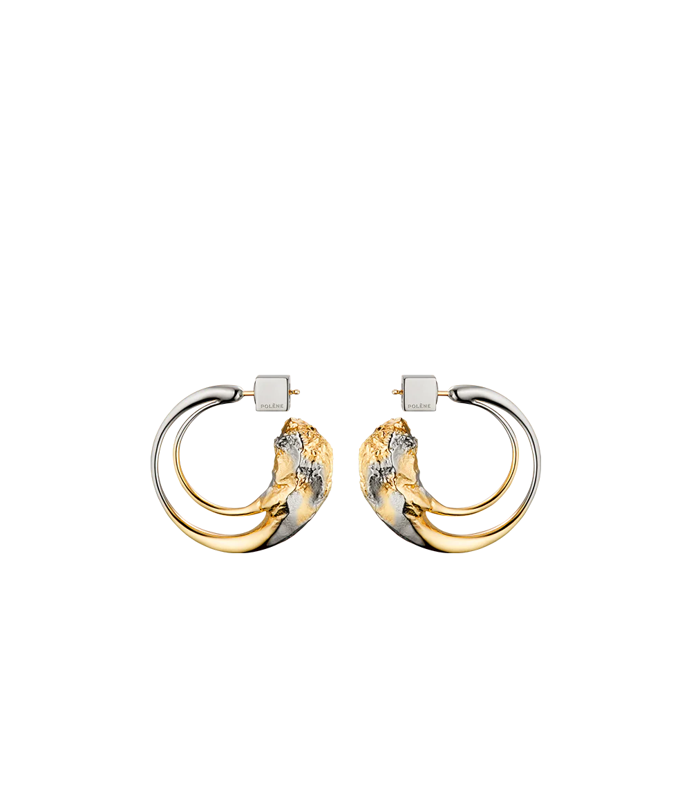 Créoles Eroz - Duo palladium et dorure 24 carats