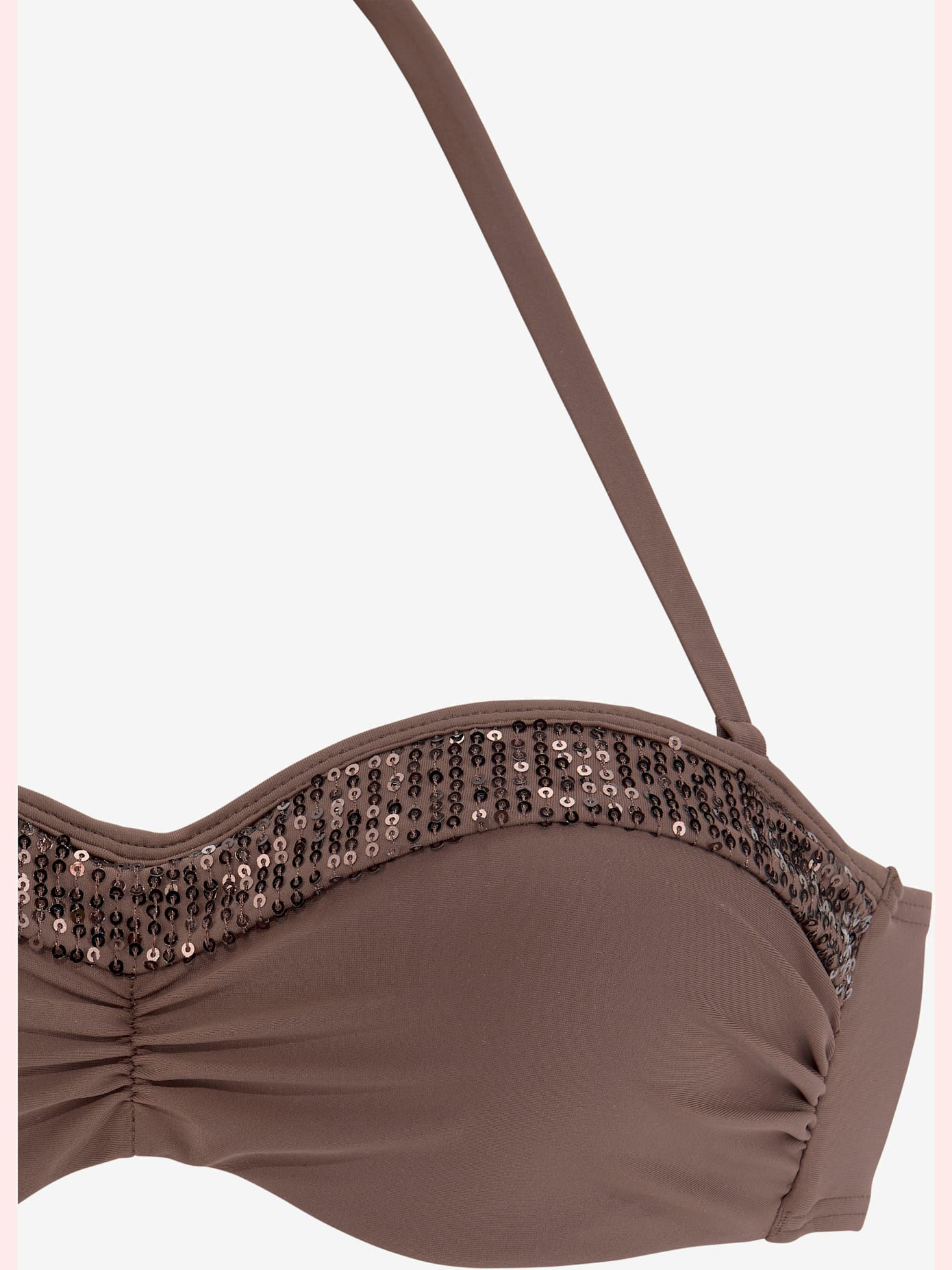 Maillot de bain bandeau à armatures aspect brillant grâce aux empiècements pailletés
