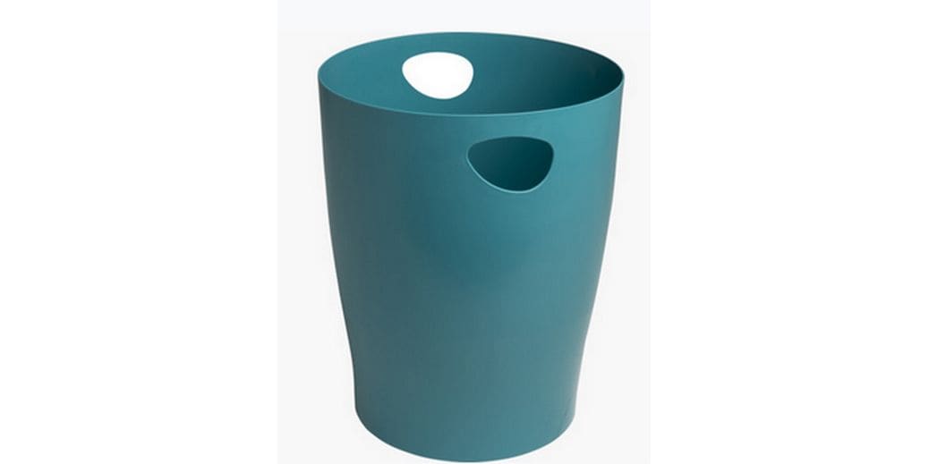 Exacompta Papierkorb Ecobin Skandi 15 L, Pazifikblau Abfalleimer