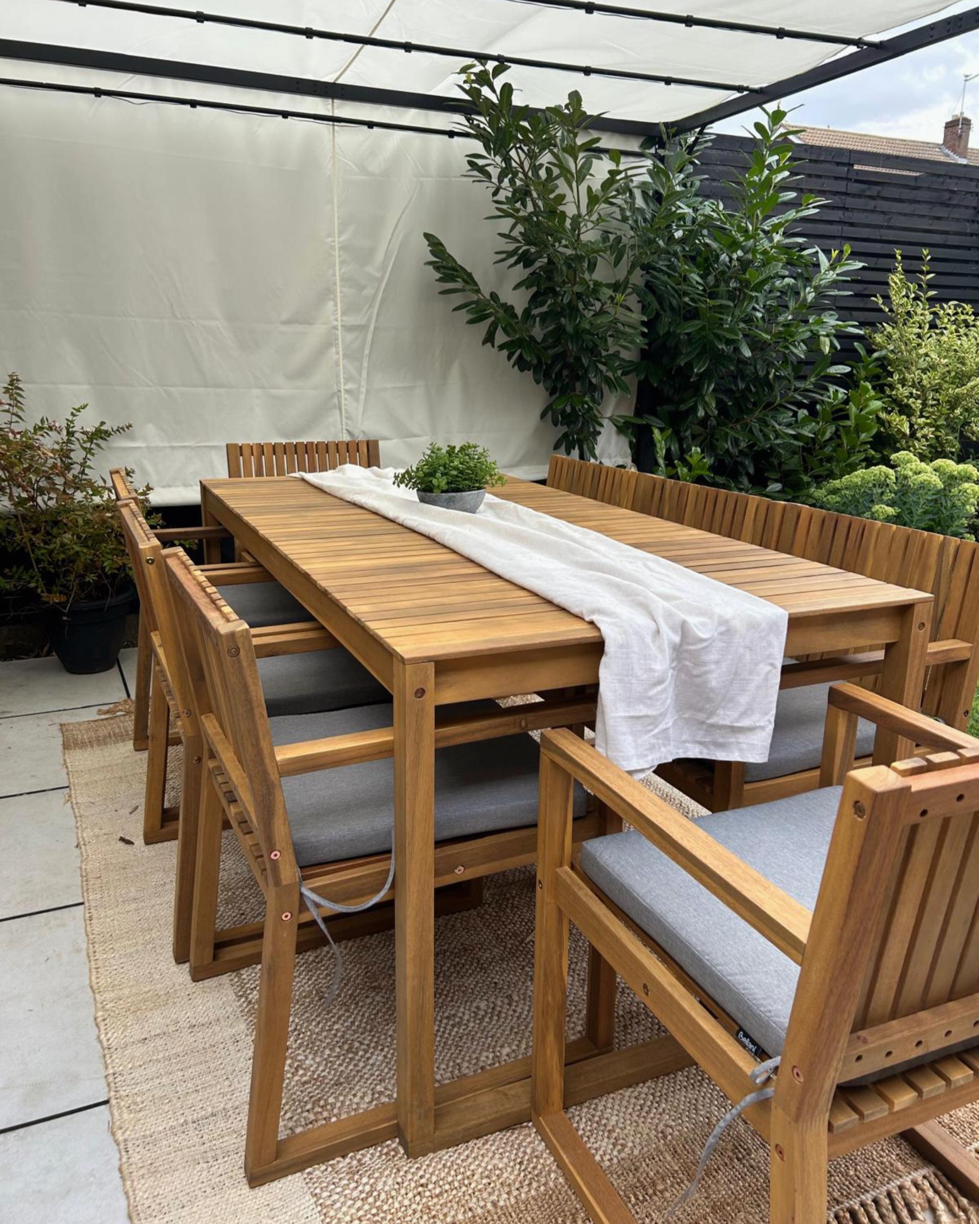 Set van 8 tuinzitkussens SASSARI PREMIUM 46 x 46 cm Grijs melange