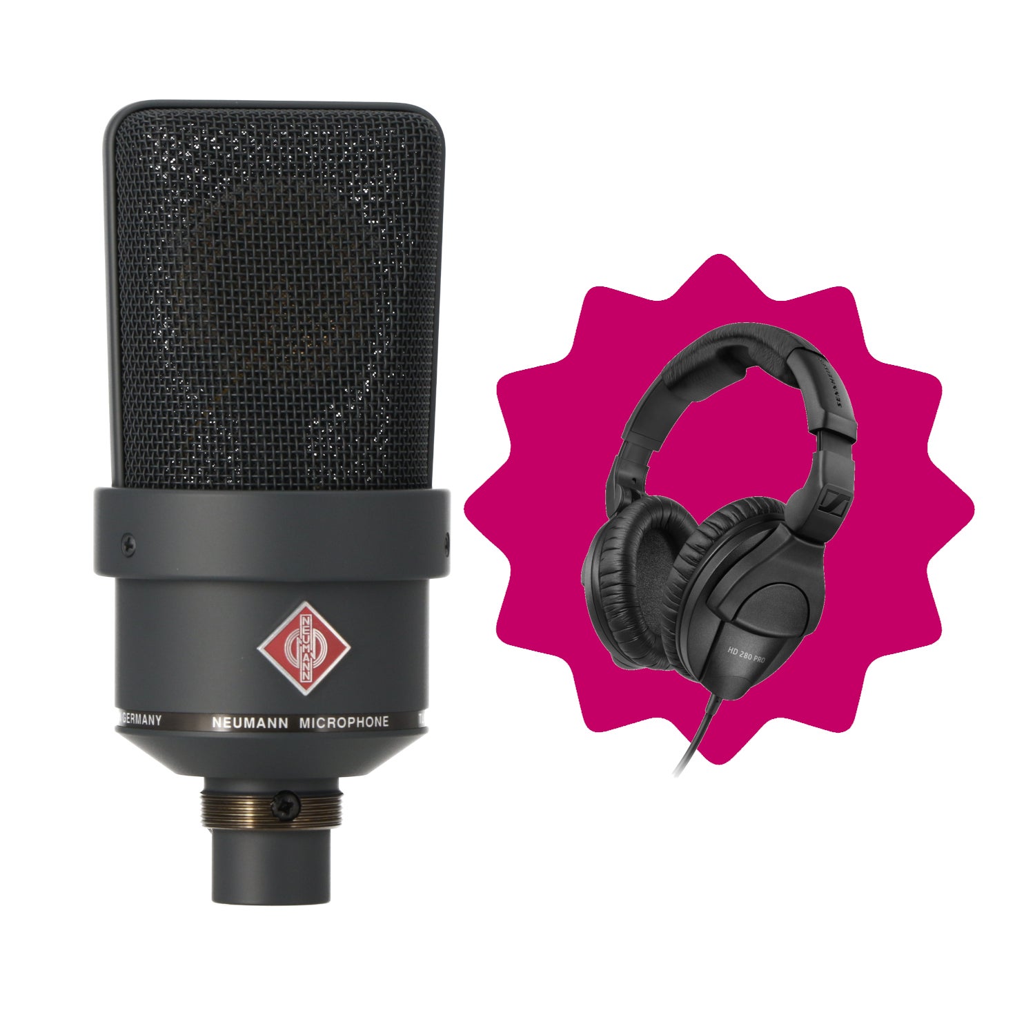 Neumann TLM 103 MT condensatormicrofoon met Sennheiser HD 280 koptelefoon
