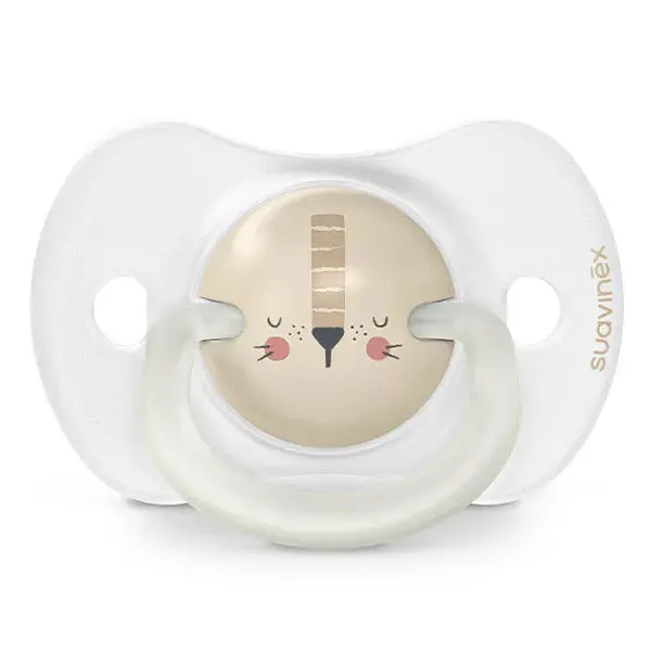 Chupetas Suavinex SX Pro 0-6 Meses que Brilham no Escuro (Pacote com 2) - Leão para Dia e Noite