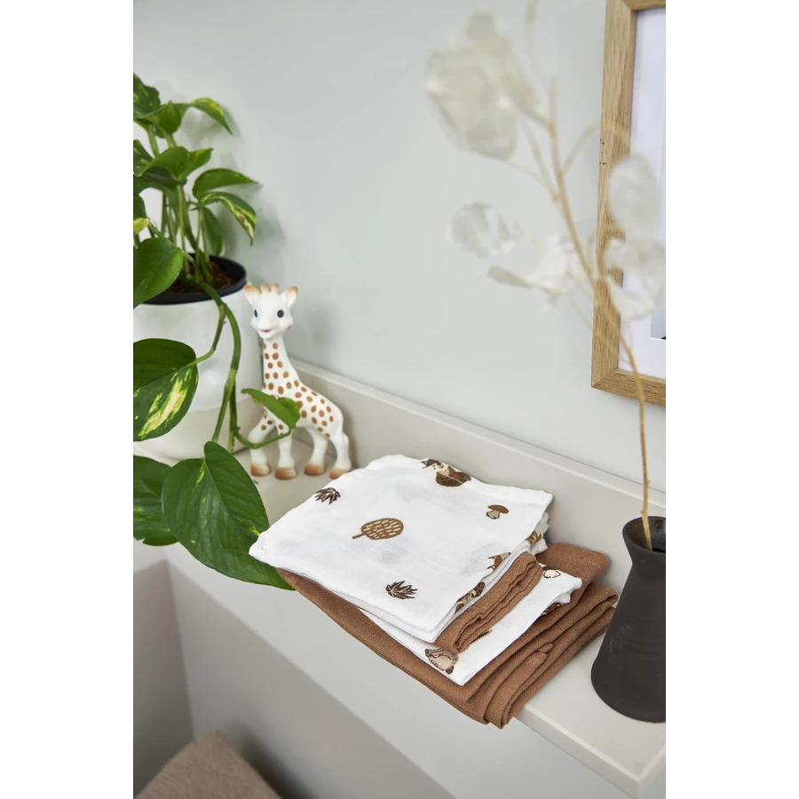 MEYCO Spucktücher 3er Pack Musselin Forest Animals Toffee