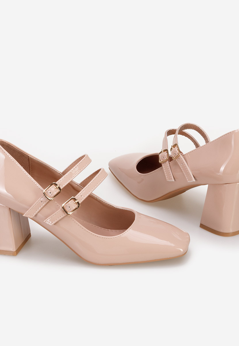 Chaussures à talon épais beige Zerena