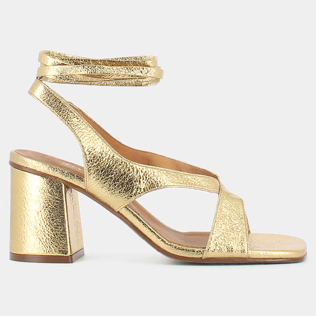Jonak Sandales en Cuir Dulac doré foncé - Talon 6.5 cm