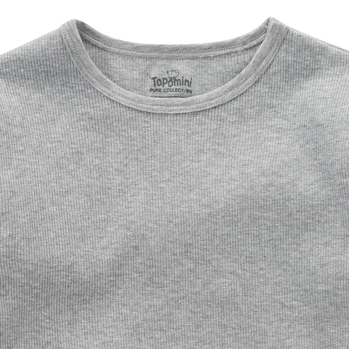 Topomini Pure Collection Baby Langarmshirt mit Rippstruktur hellgrau