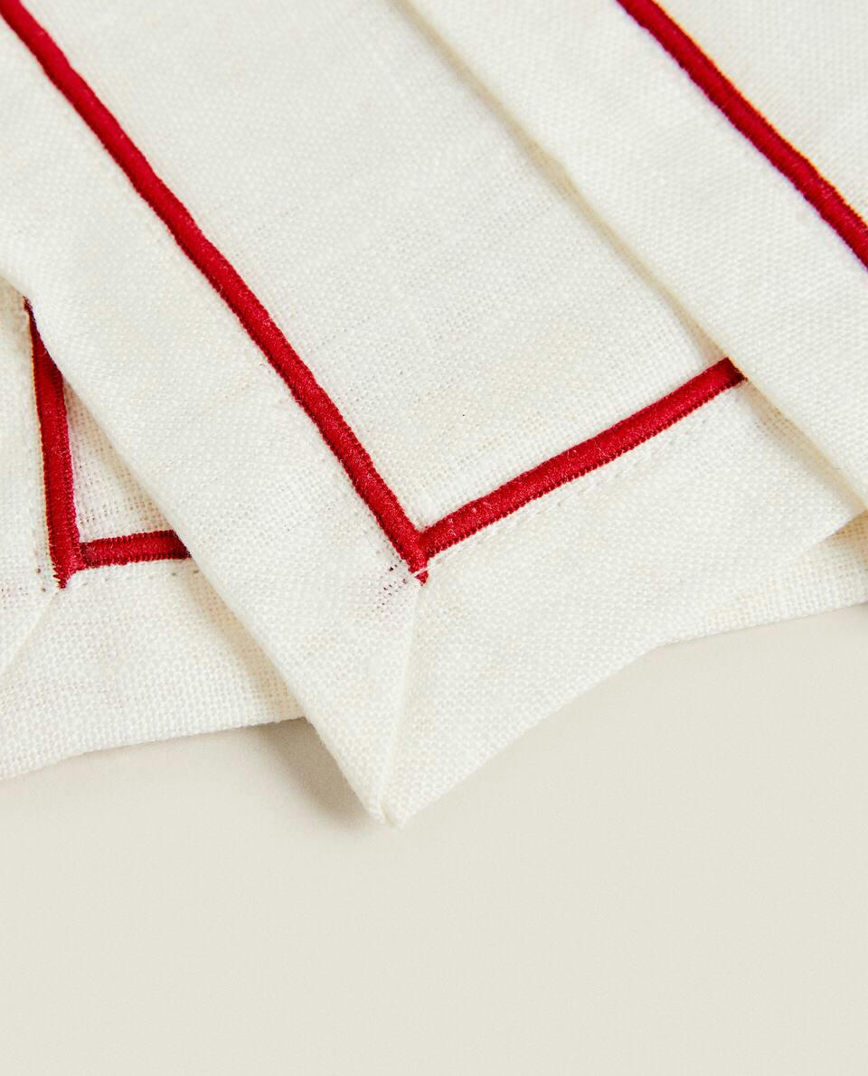 Conjunto de 2 porta-copos de linho para o Natal