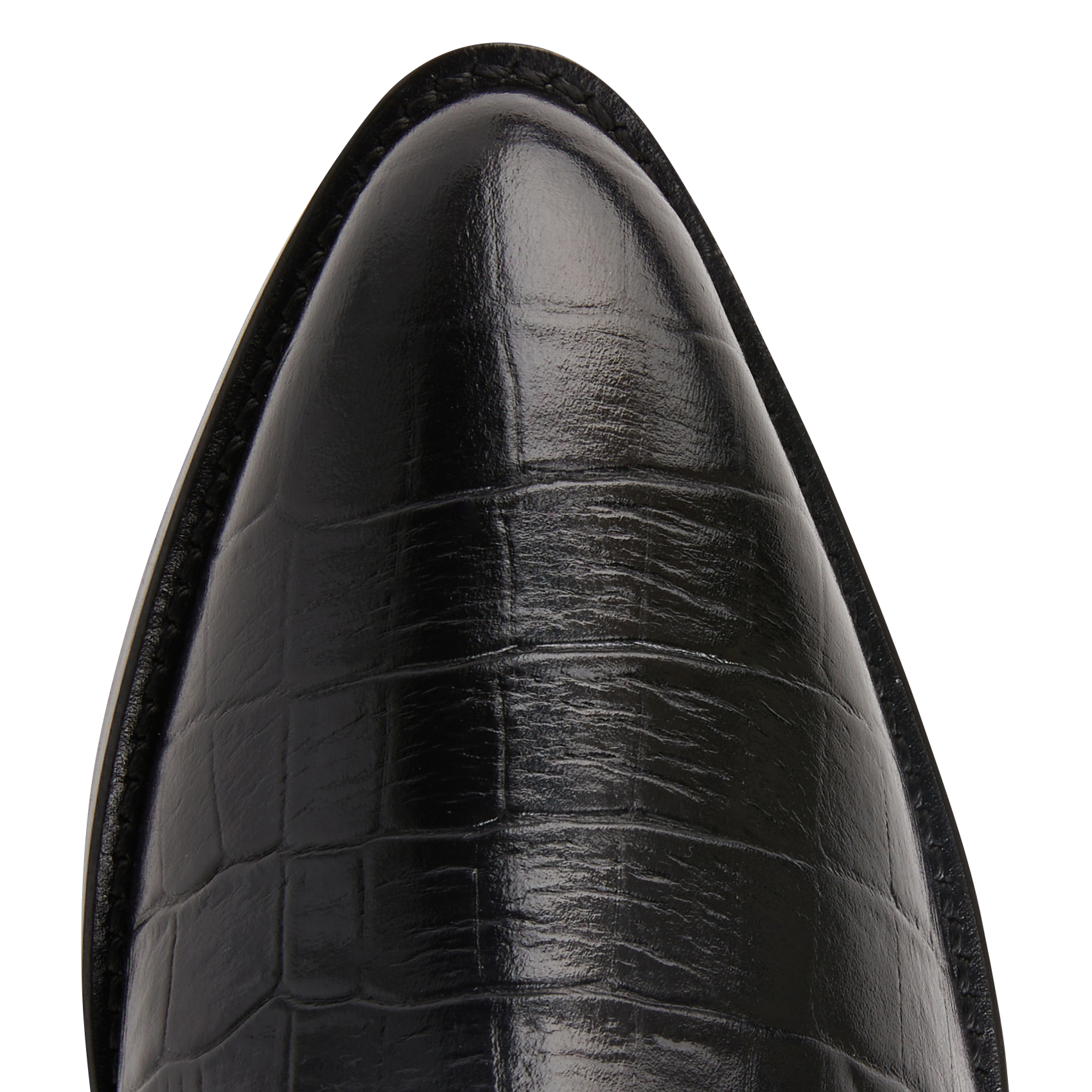 GEORGIA - Bottines en cuir embossé croco | Noir
