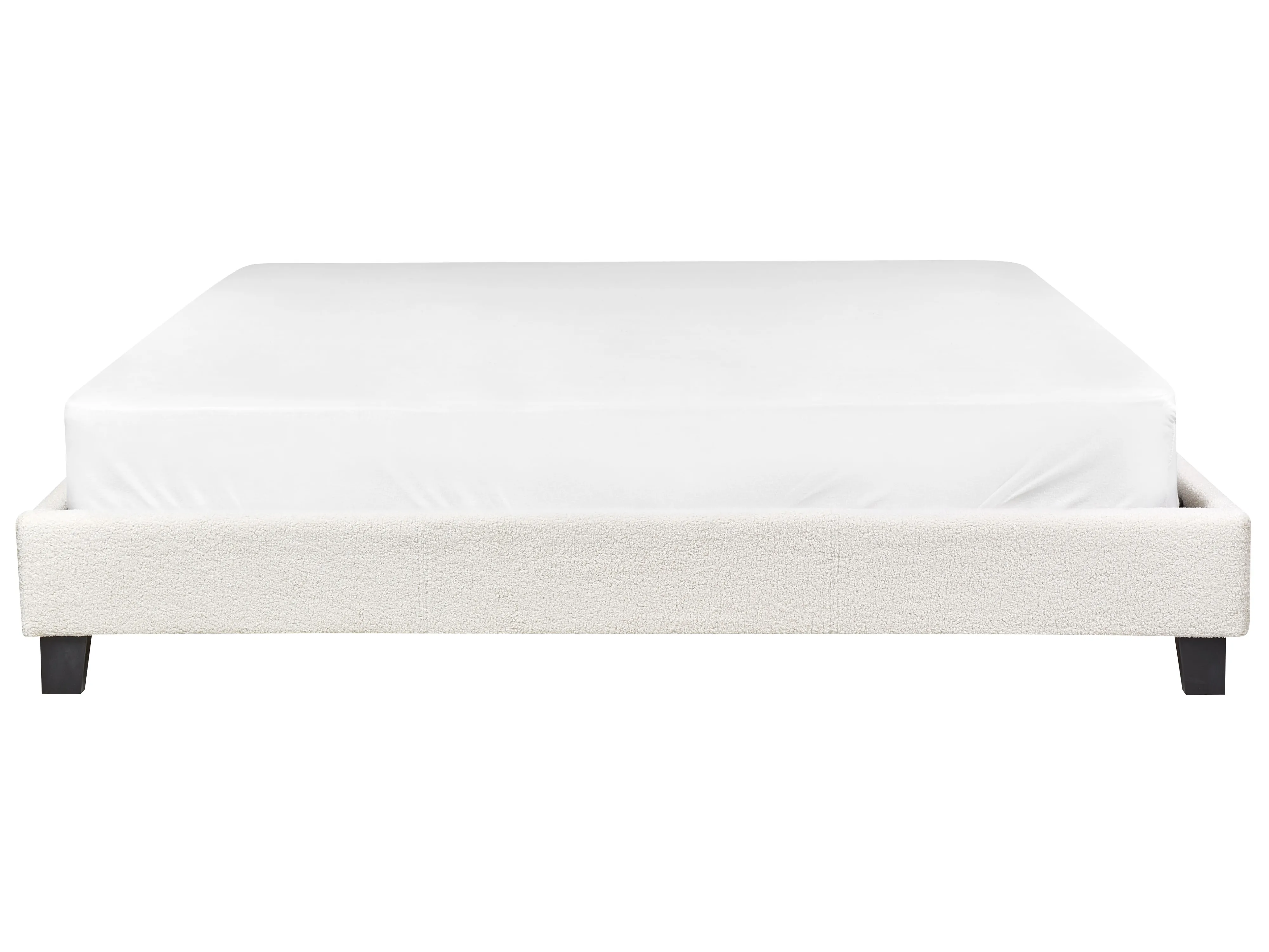 Bed zonder hoofdbord Bouclé ROANNE 180 x 200 cm Lichtbeige
